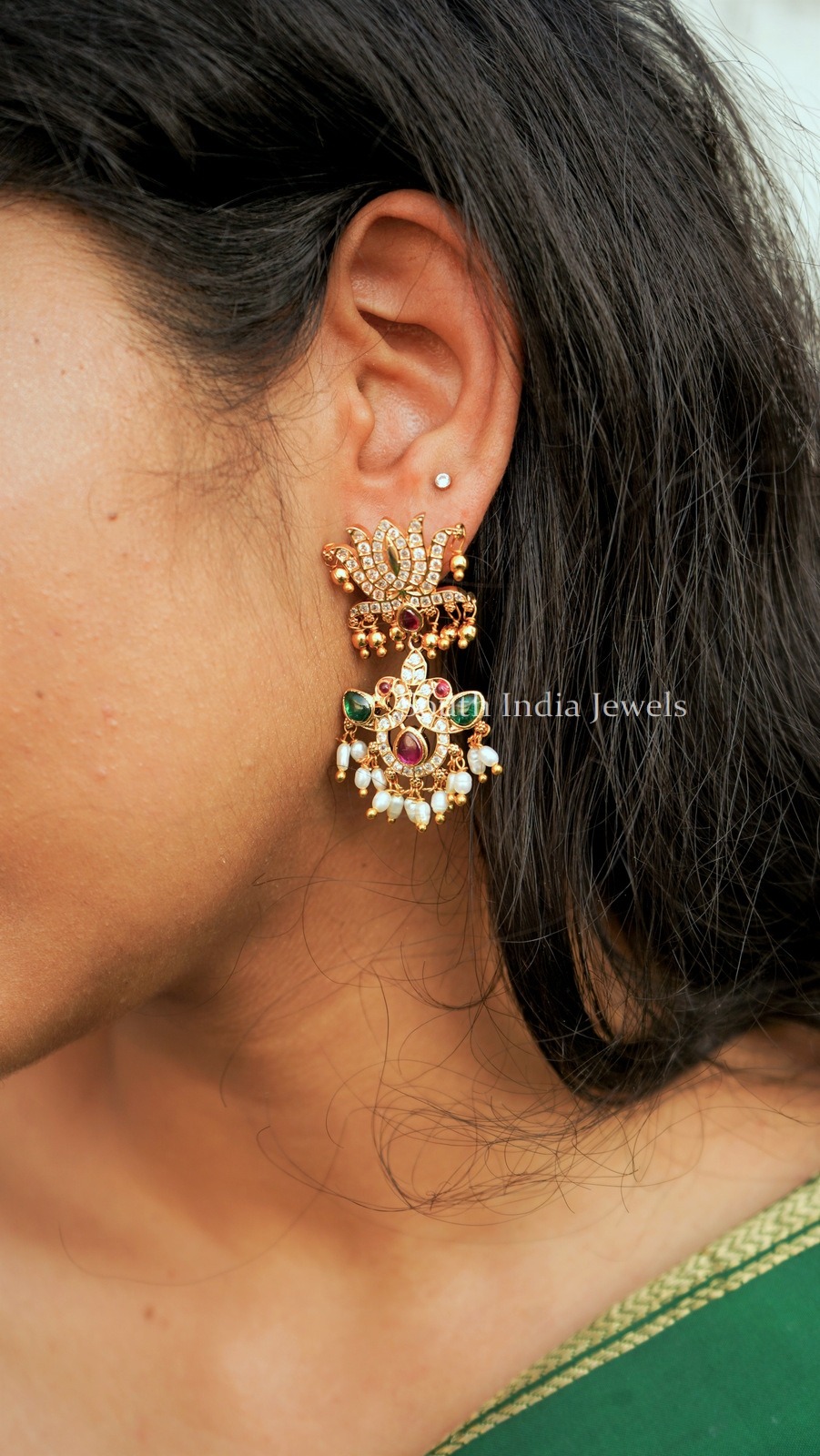 Flipkartcom  Buy TANLOOMS Attractive Half Lotus Meena Earrings For Girls   Women Alloy Stud Earring Online at Best Prices in India