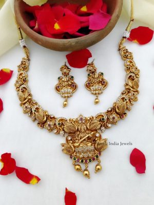 Elegant Lakshmi Temple Design Necklace (2)