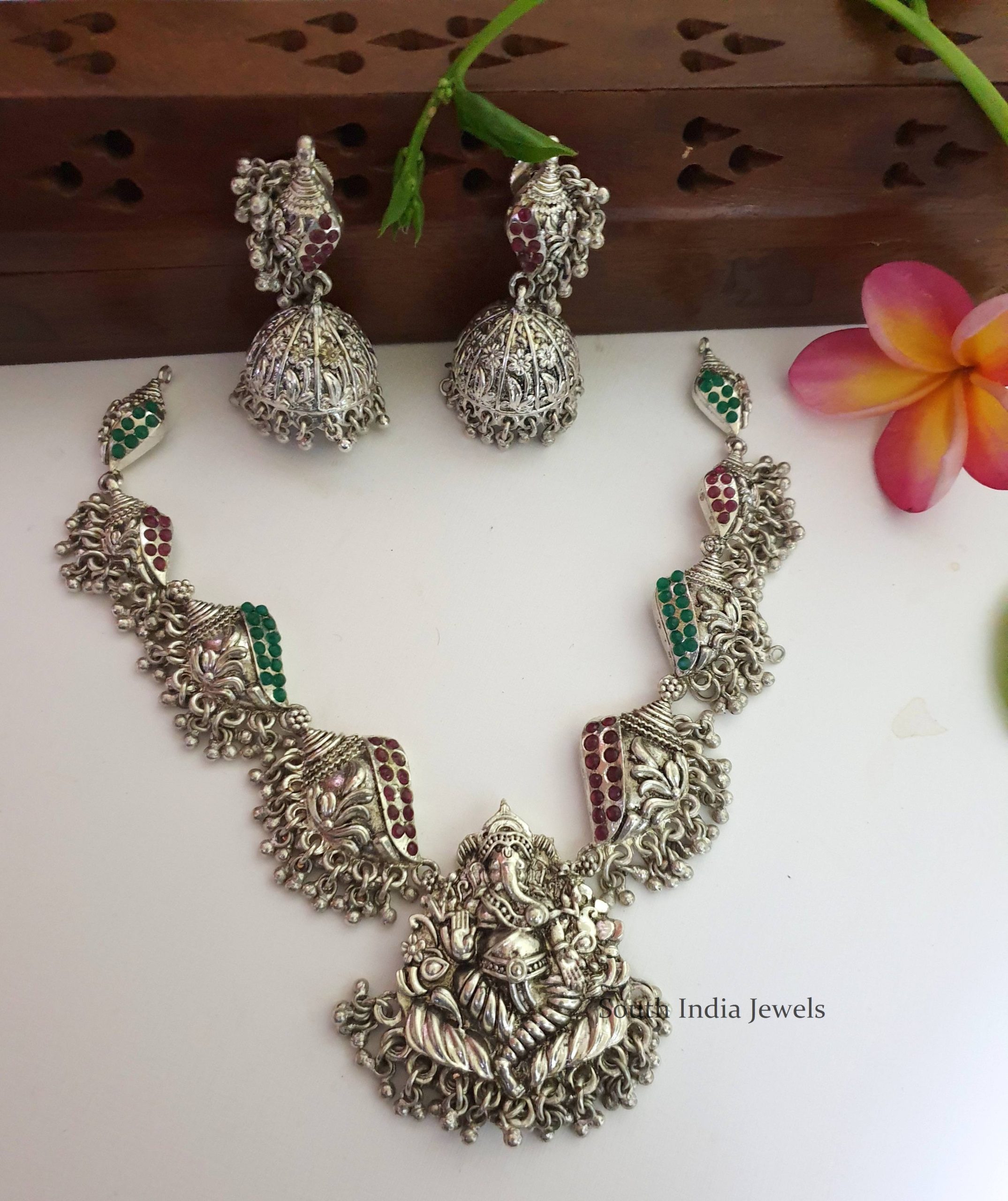 Ganesh Design German Silver Necklace (2)