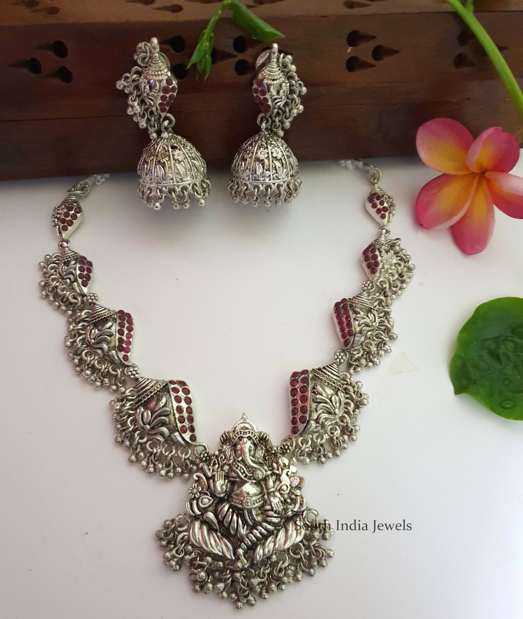 Ganesh Design German Silver Necklace (3)