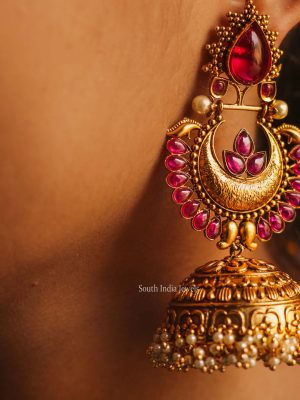 Grand Ruby Stone Jhumka