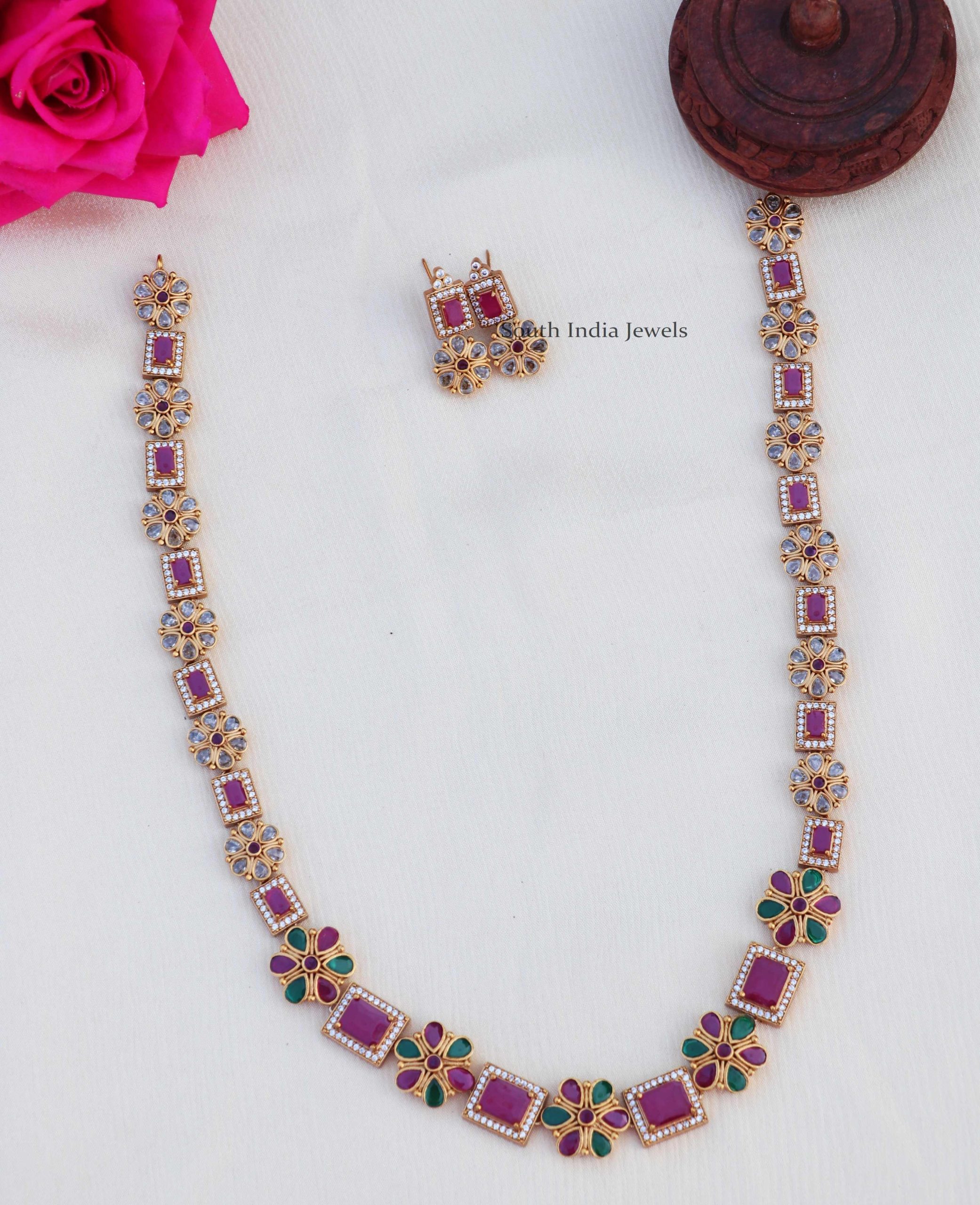 South Indian Long Necklace & Haram - [High Quality] - South India Jewels