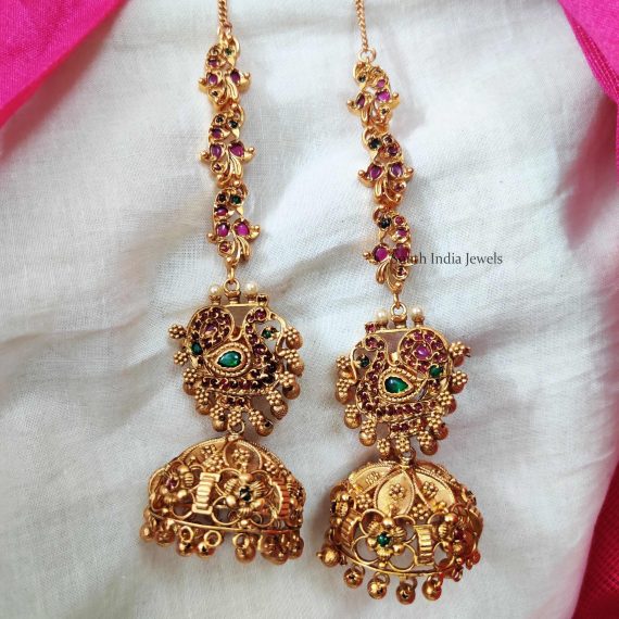 Lovely Peacock Jhumka with mattal
