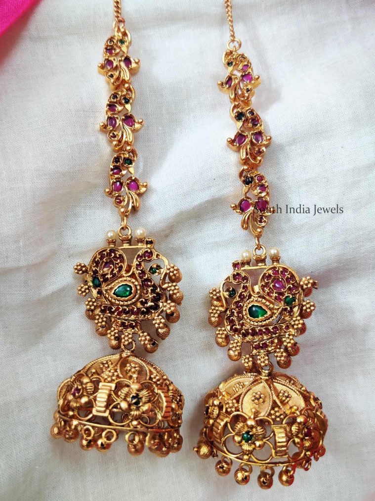 Lovely Peacock Jhumka with mattal