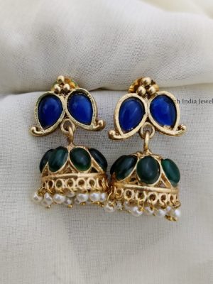 Pretty Green & Blue Stone Necklace (2)