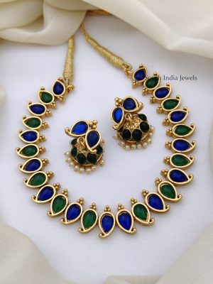 Pretty Green & Blue Stone Necklace (3)