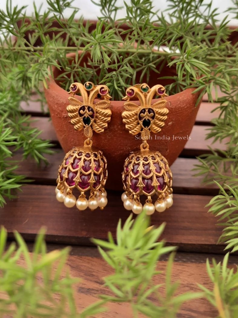 Kemp Stone Peacock Jhumkas