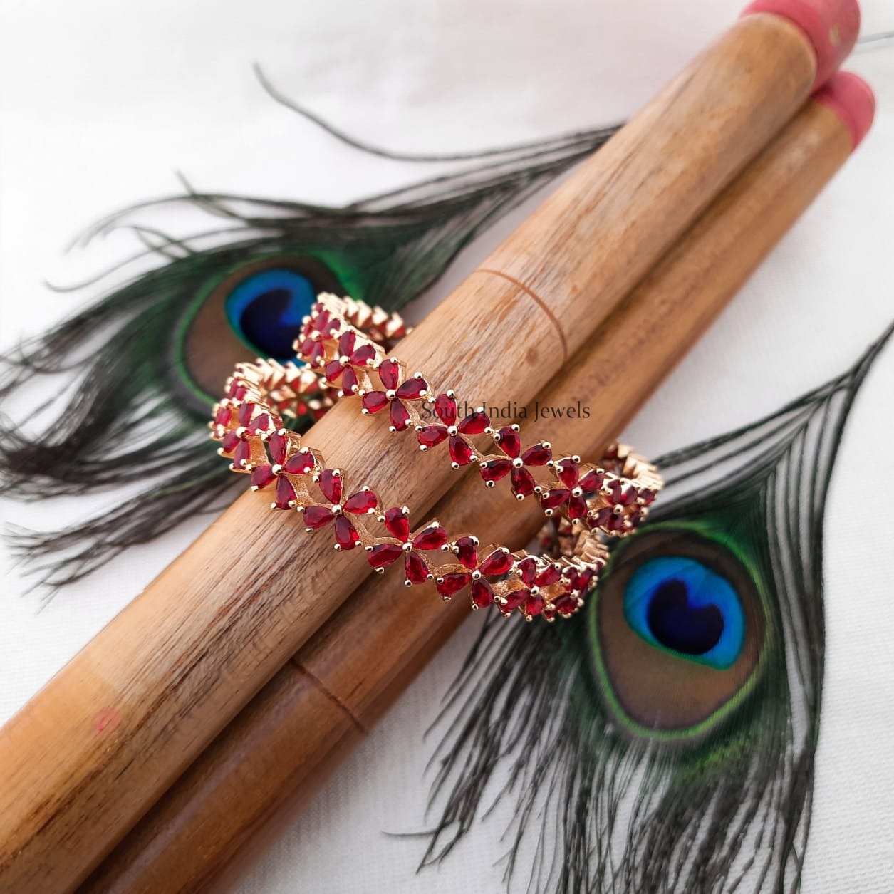 Traditional AD Red Stone Bangles