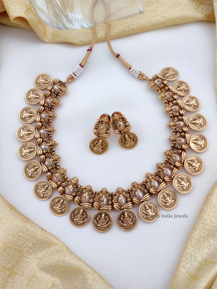 Traditional Ganesh & Lakshmi Coin Necklace (2)