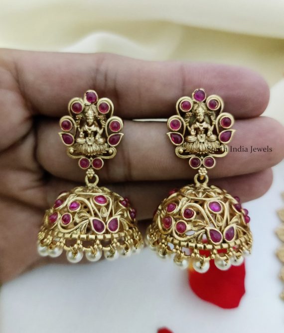 Traditional Lakshmi Design Ruby Necklace