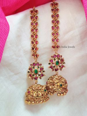 Trendy Floral Jhumka with Mattal