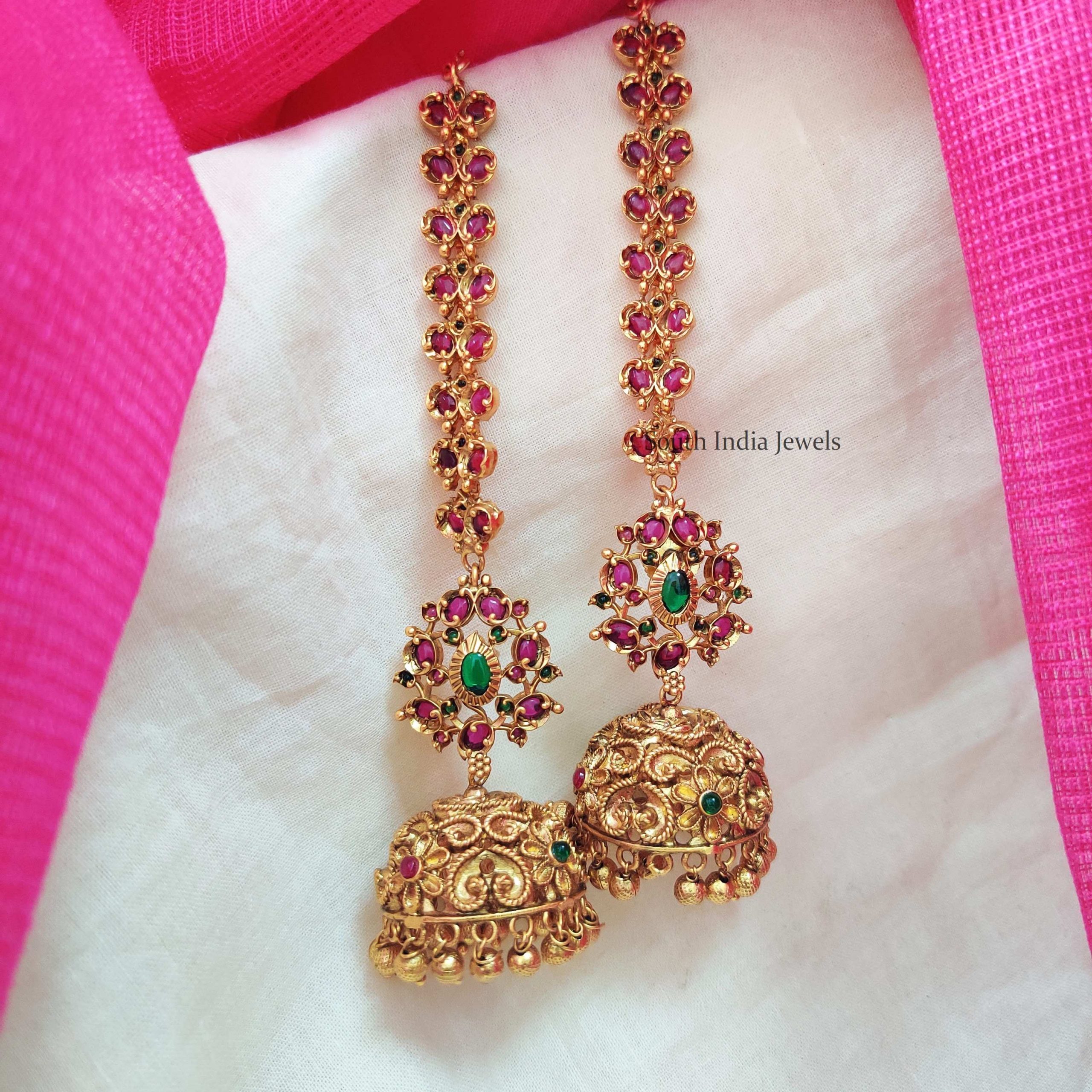 Trendy Floral Jhumka with Mattal