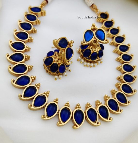 Trendy Royal Blue Stone Necklace