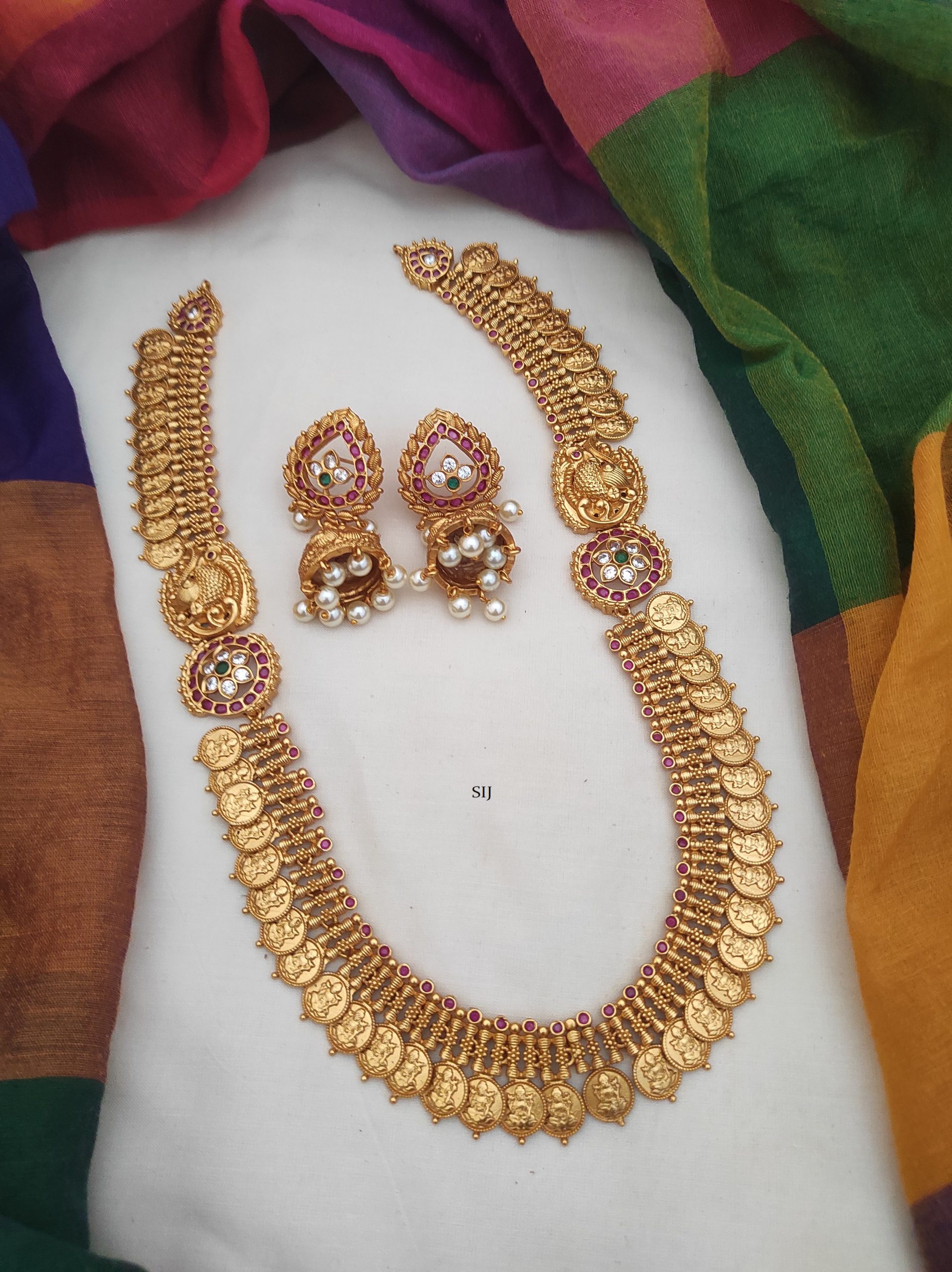 Kasulaperu Haram |Lakshmi Haram | Pearl Long Necklace