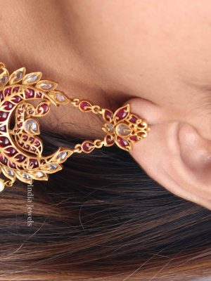 Attractive Peacock Design Chandbali Earrings