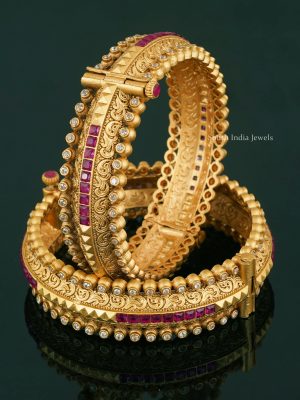 Beautiful Kundan & Ruby Bangles