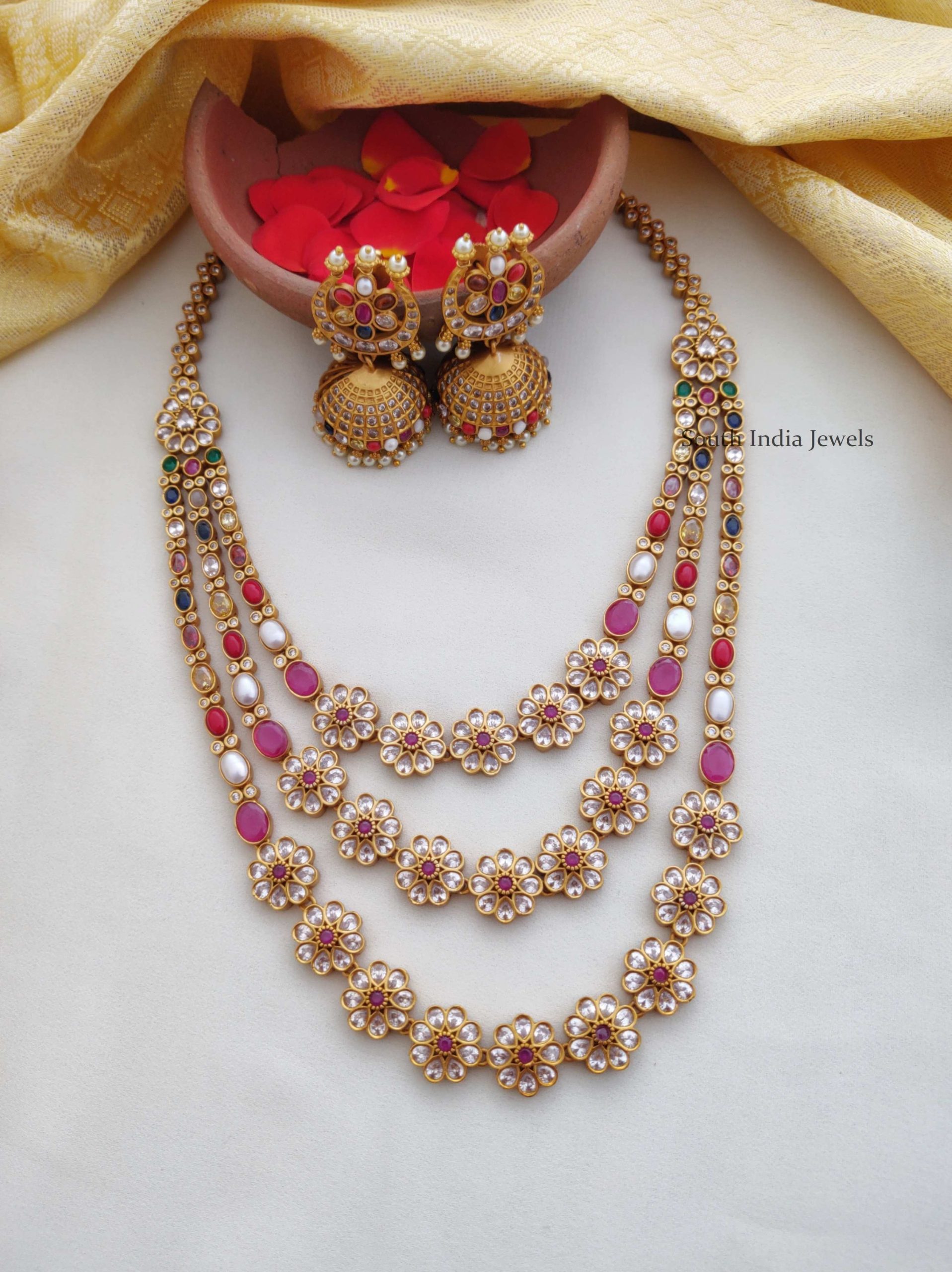 Beautiful Layered Navarathna Necklace (2)