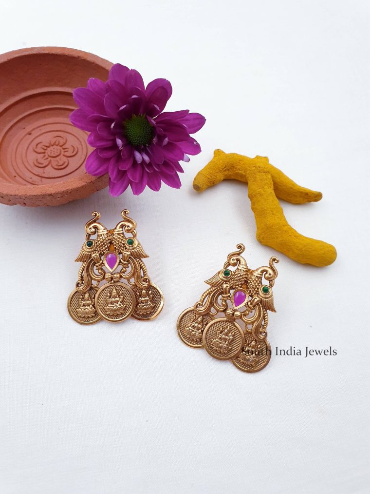 Beautiful Peacock Design Chandbali Earrings