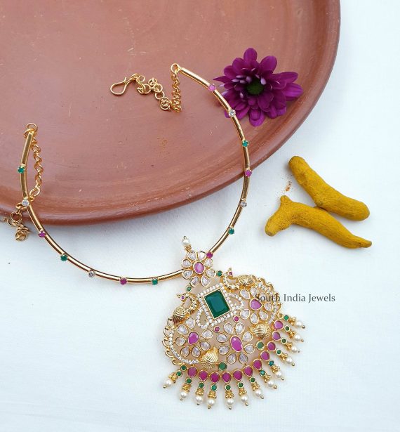 Beautiful Peacock Design Necklace (2)