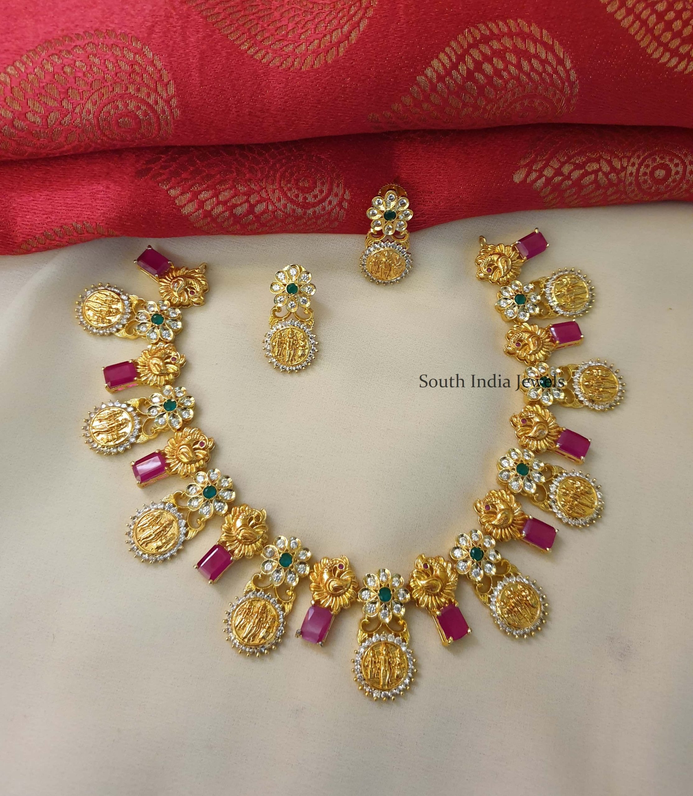 Beautiful Ram Parivar Uncut Stone Necklace