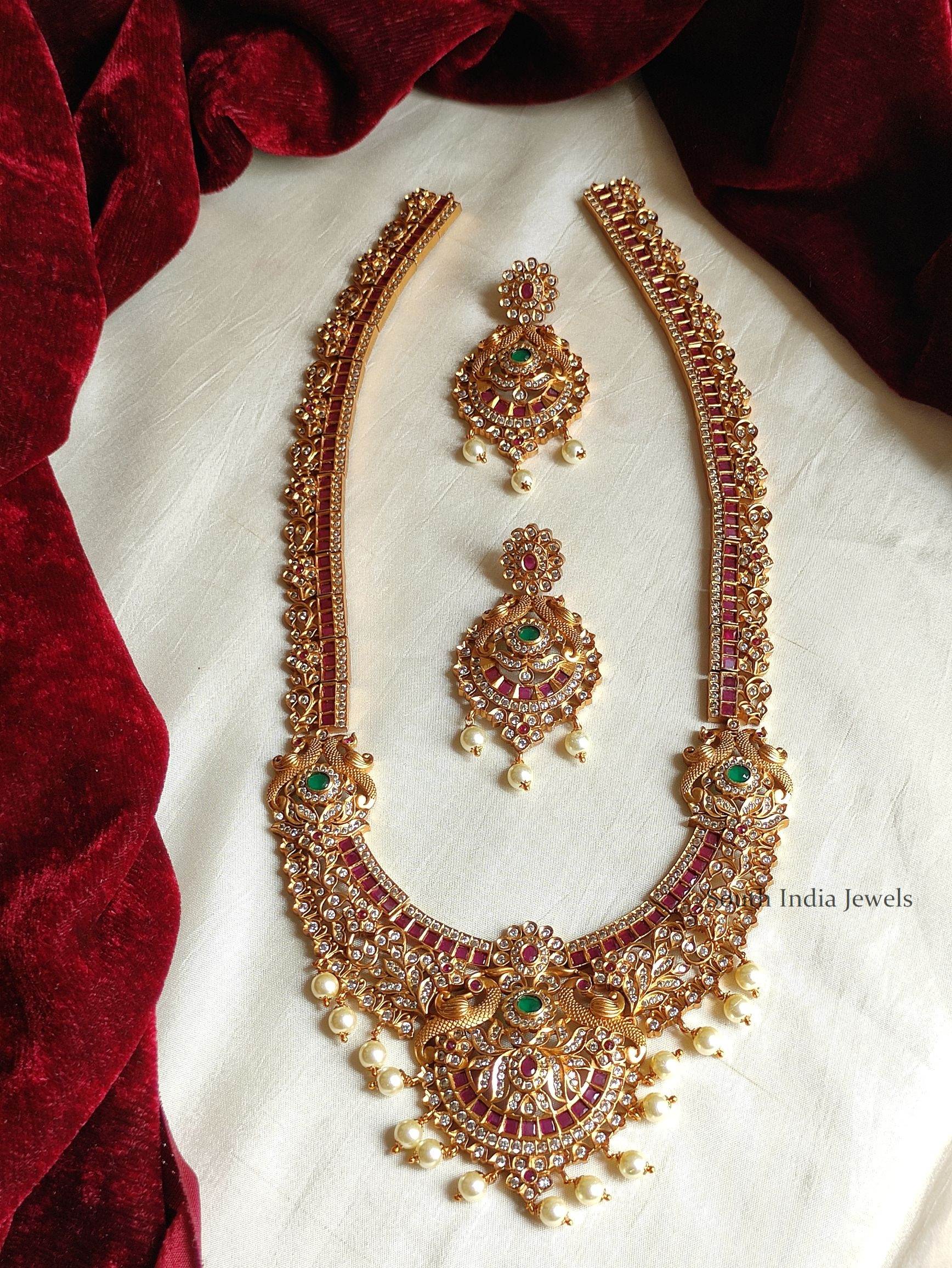 American Diamond Stone Haram - South India Jewels