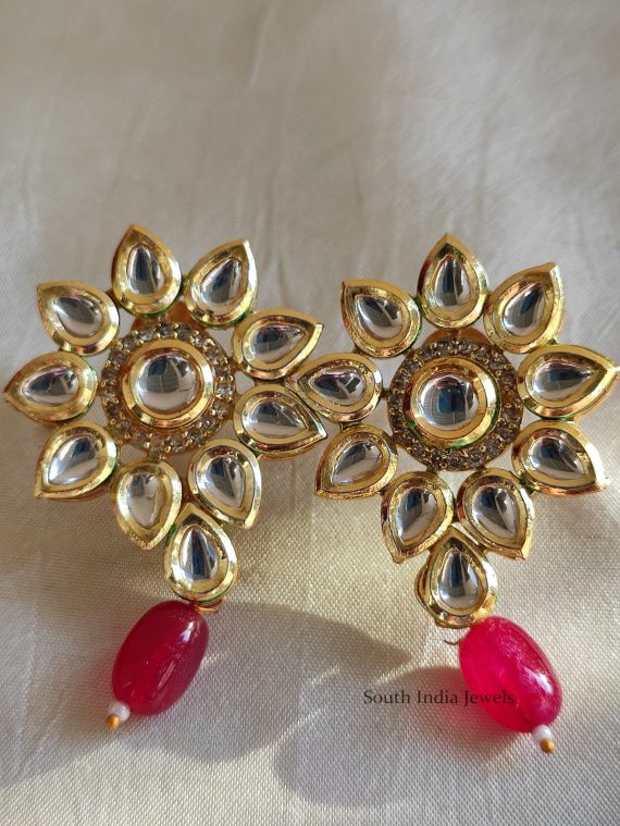 Cute Pink Beads Kundan Necklace (3)