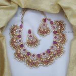 Gorgeous Ruby & White AD Necklace