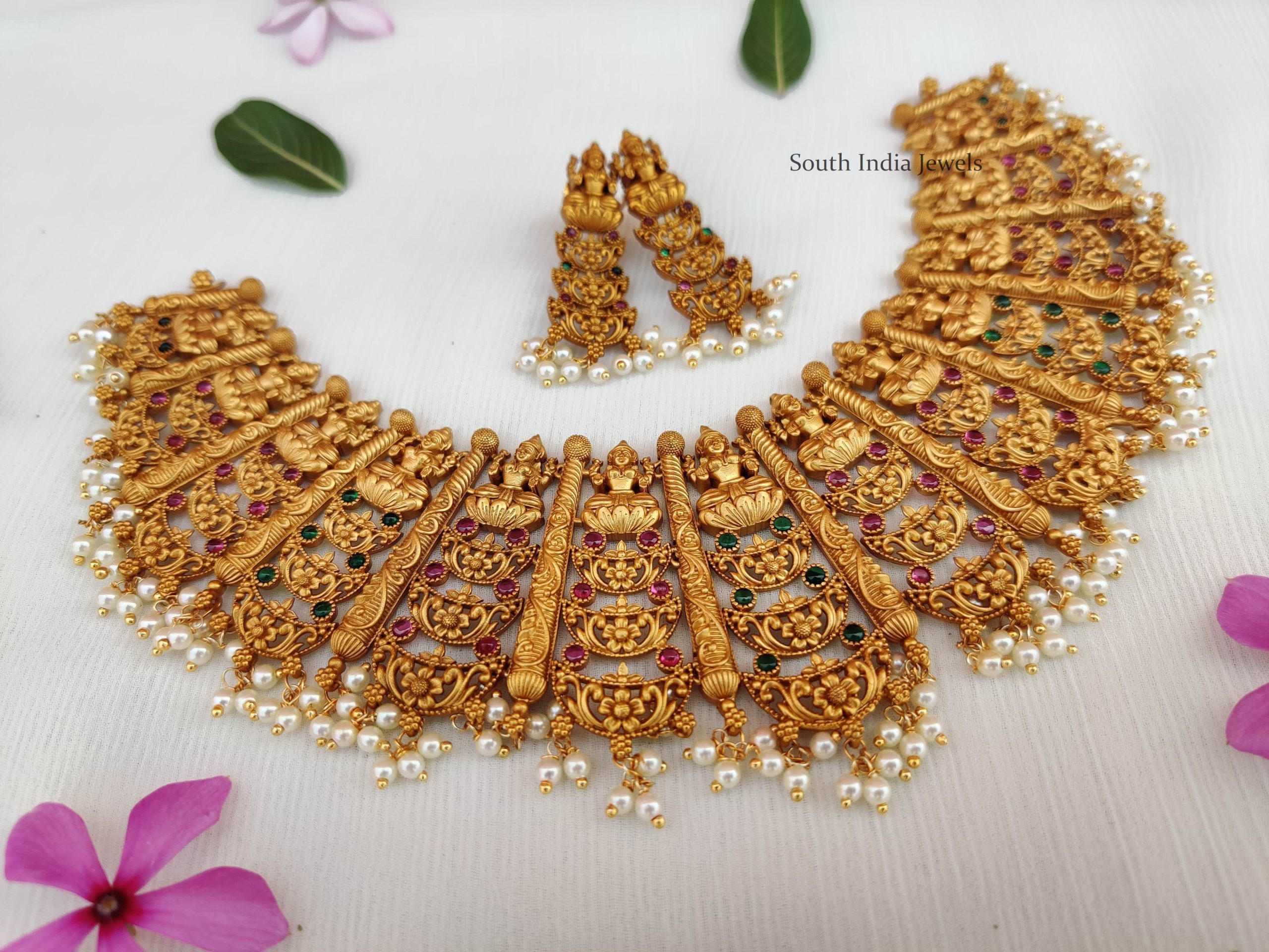 Grand Lakshmi Design Choker - South India Jewels