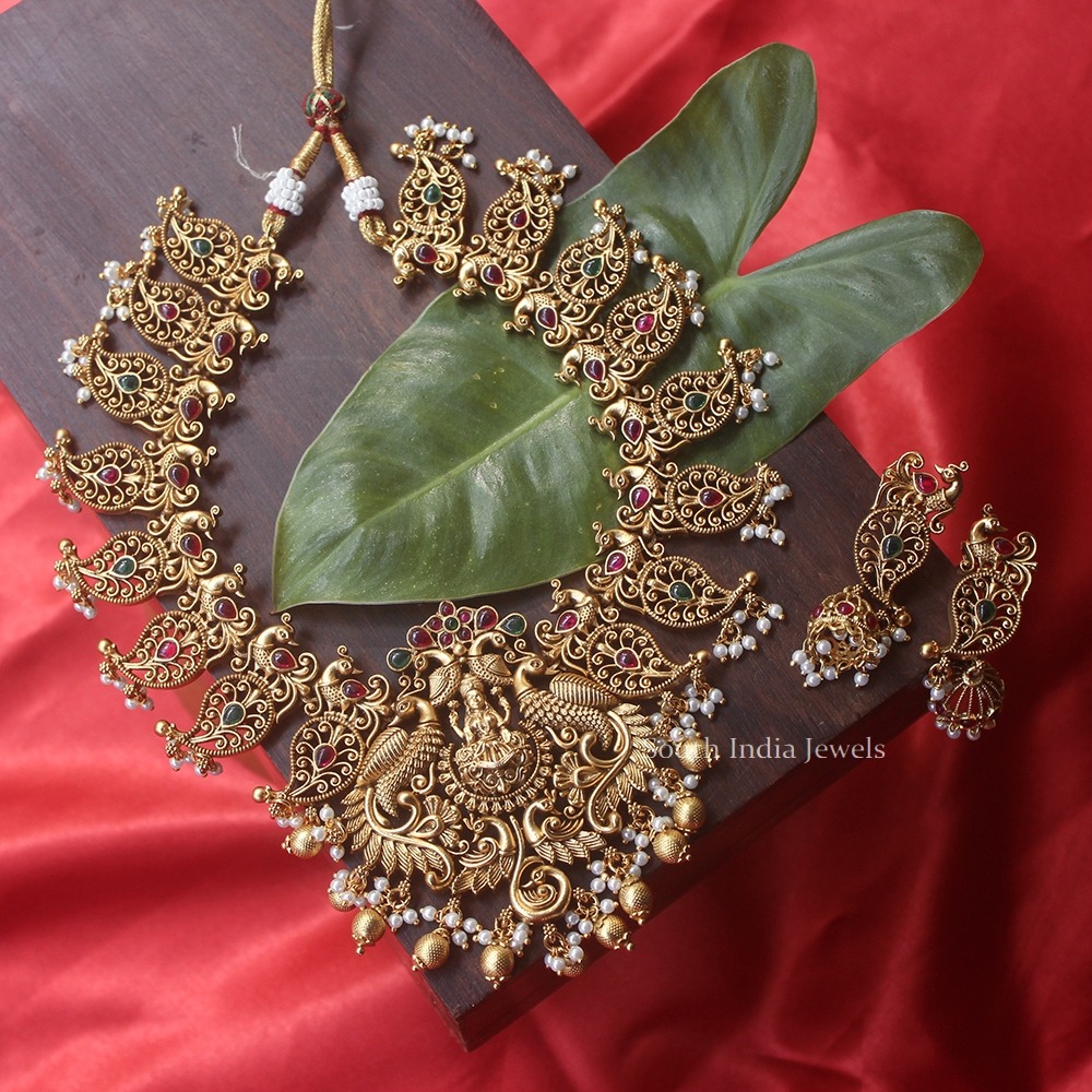 Grand Mango Design Necklace - South India Jewels