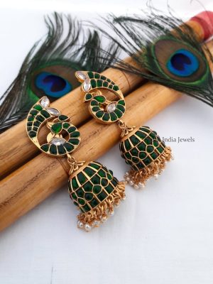 Pretty Peacock Design Jhumkas