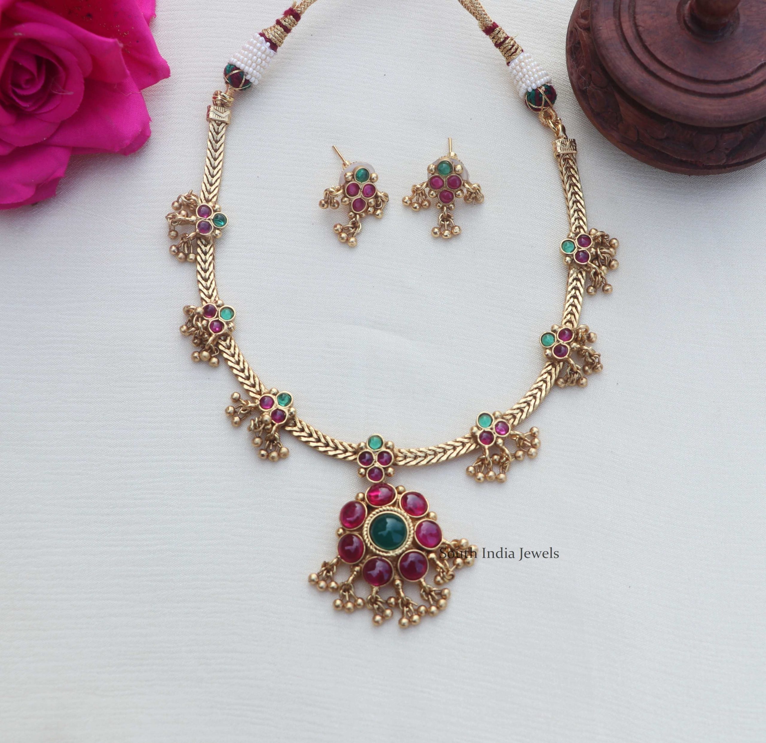 Pretty Ruby Gold Finish Necklace (2)