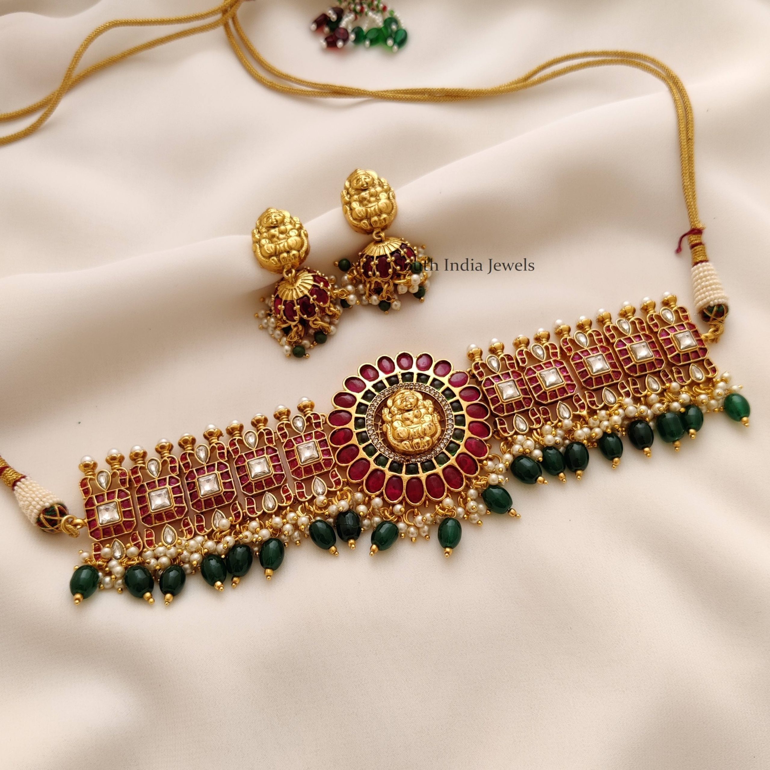 Lakshmi Design Kemp Choker - South India Jewels