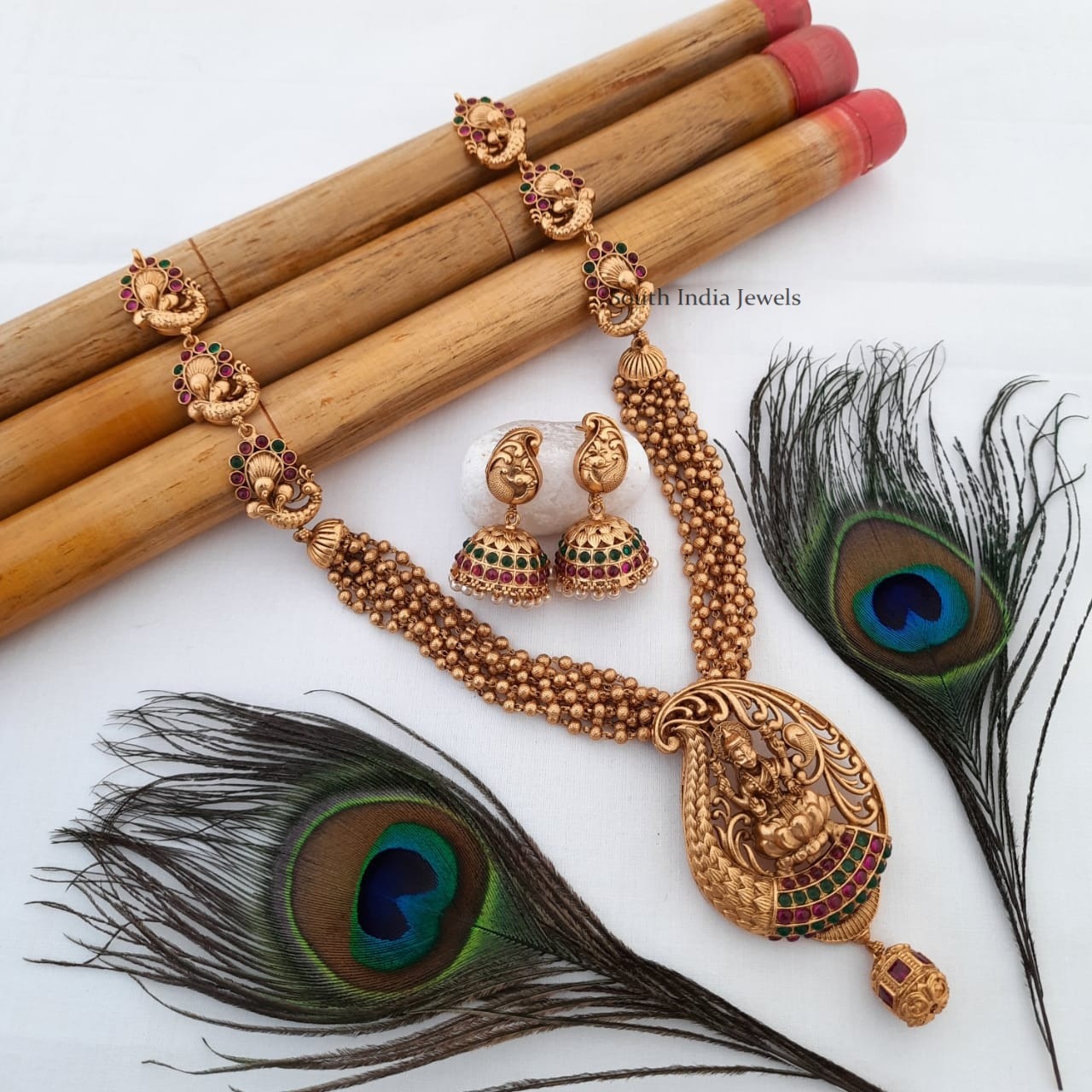 Traditional Lakshmi & Peacock Design Haram (4)