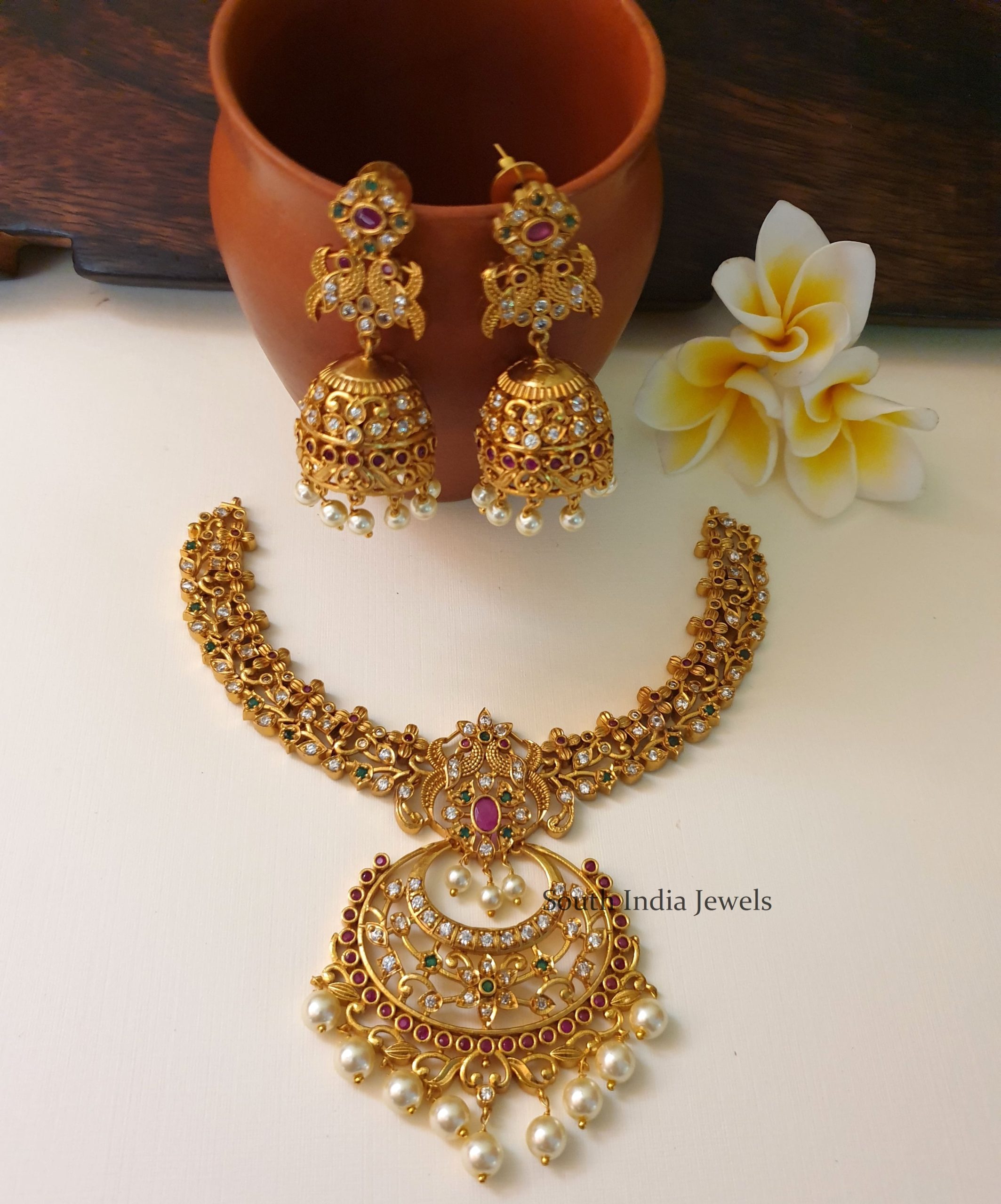 Unique Chandbali Design Necklace