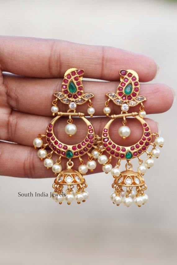 Unique Kemp Stone Earrings - South India Jewels