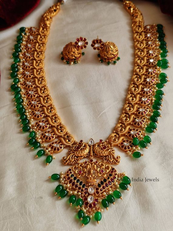 Unique Peacock Design Green Beads Haram