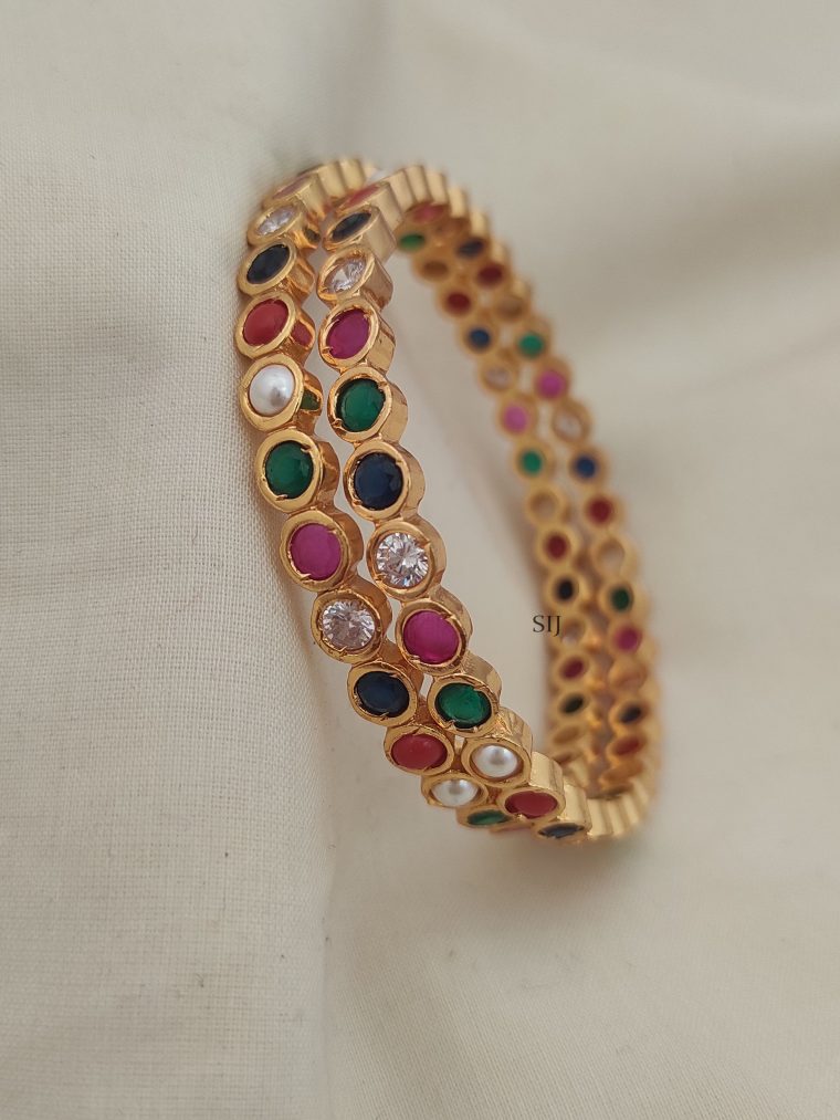 Navarathna Stones Bangles for Ladies