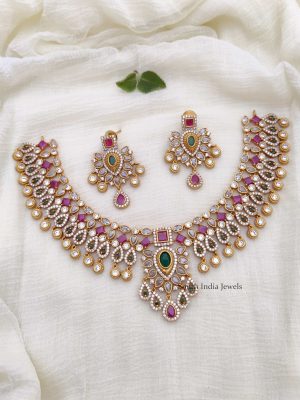 Beautiful AD Multi Stone Necklace