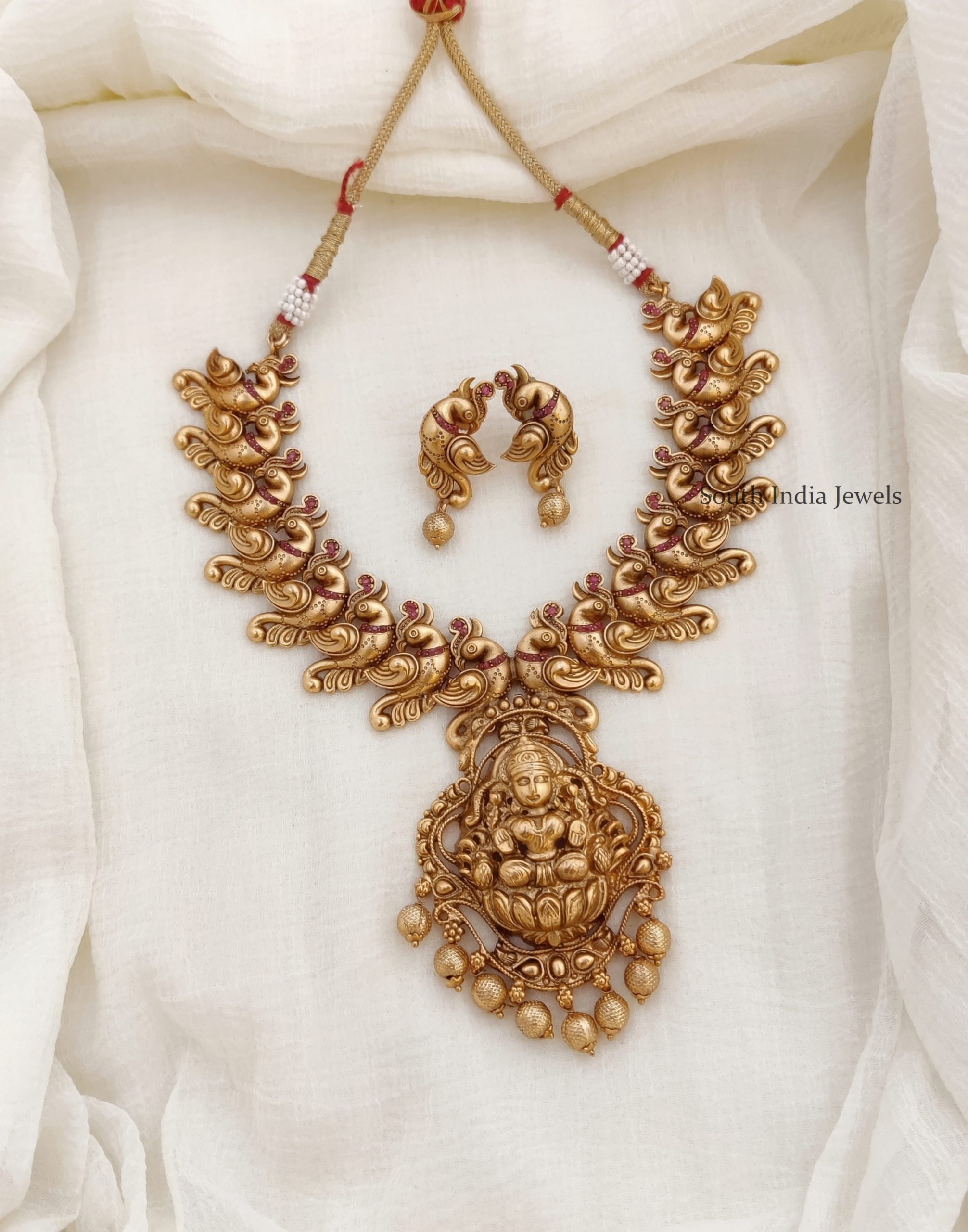 Antique Peacock Design Necklace | Antique Jewelry - South India Jewels