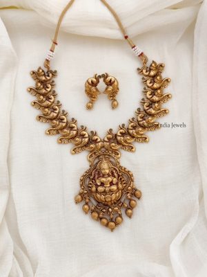 Beautiful Antique Peacock & Lakshmi Necklace