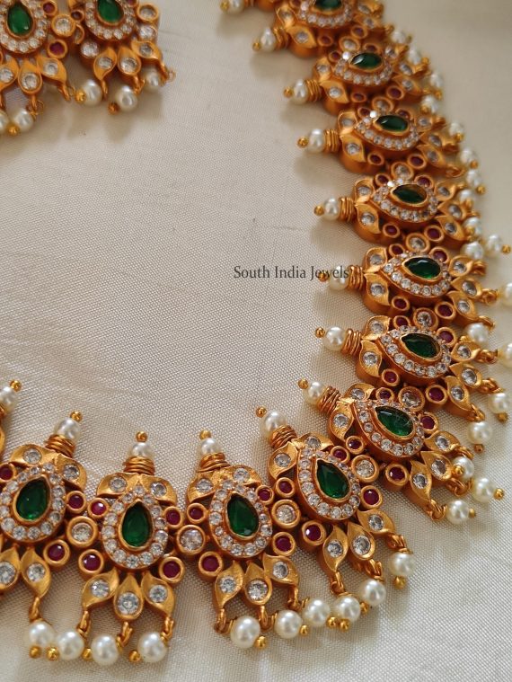 Beautiful Emerald & Pearl Necklace (2)