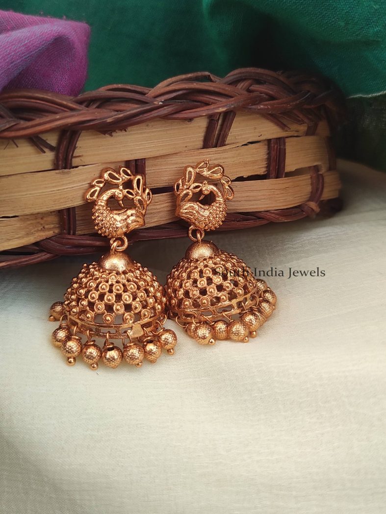 Beautiful Mini Peacock Design Jhumkas