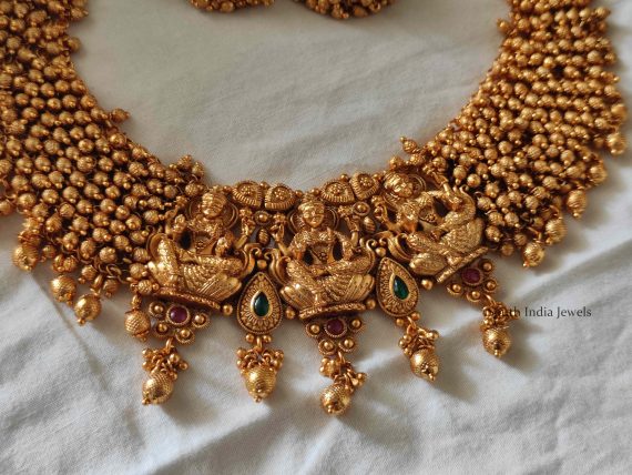 Elegant Lakshmi Gold Beads Necklace (3)