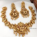 Gold Peacock Design lakshmi Necklace - 01