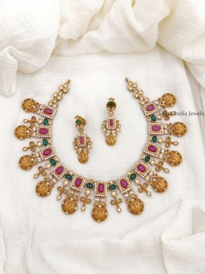 Gorgeous AD Stone Lakshmi Necklace