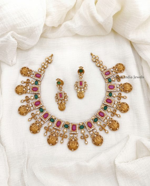 Gorgeous AD Stone Lakshmi Necklace