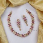 Gorgeous Flower Design AD Necklace (2)