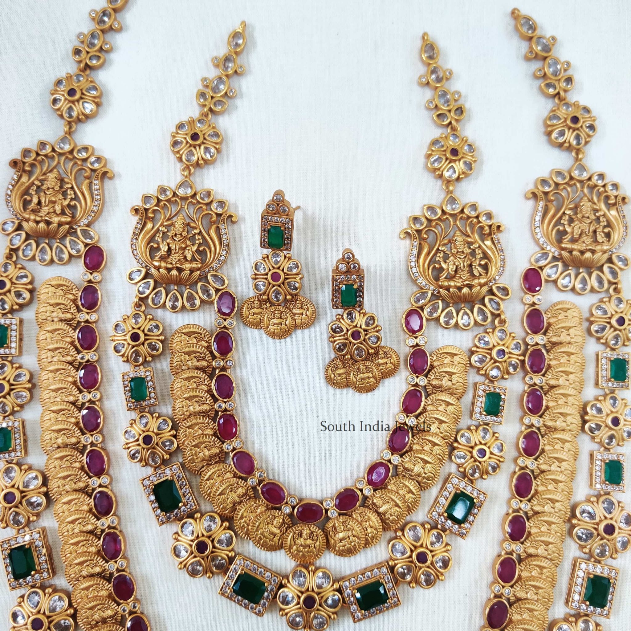 Lakshmi Coin Bridal Combo Set | Jewelry Set - South India Jewels