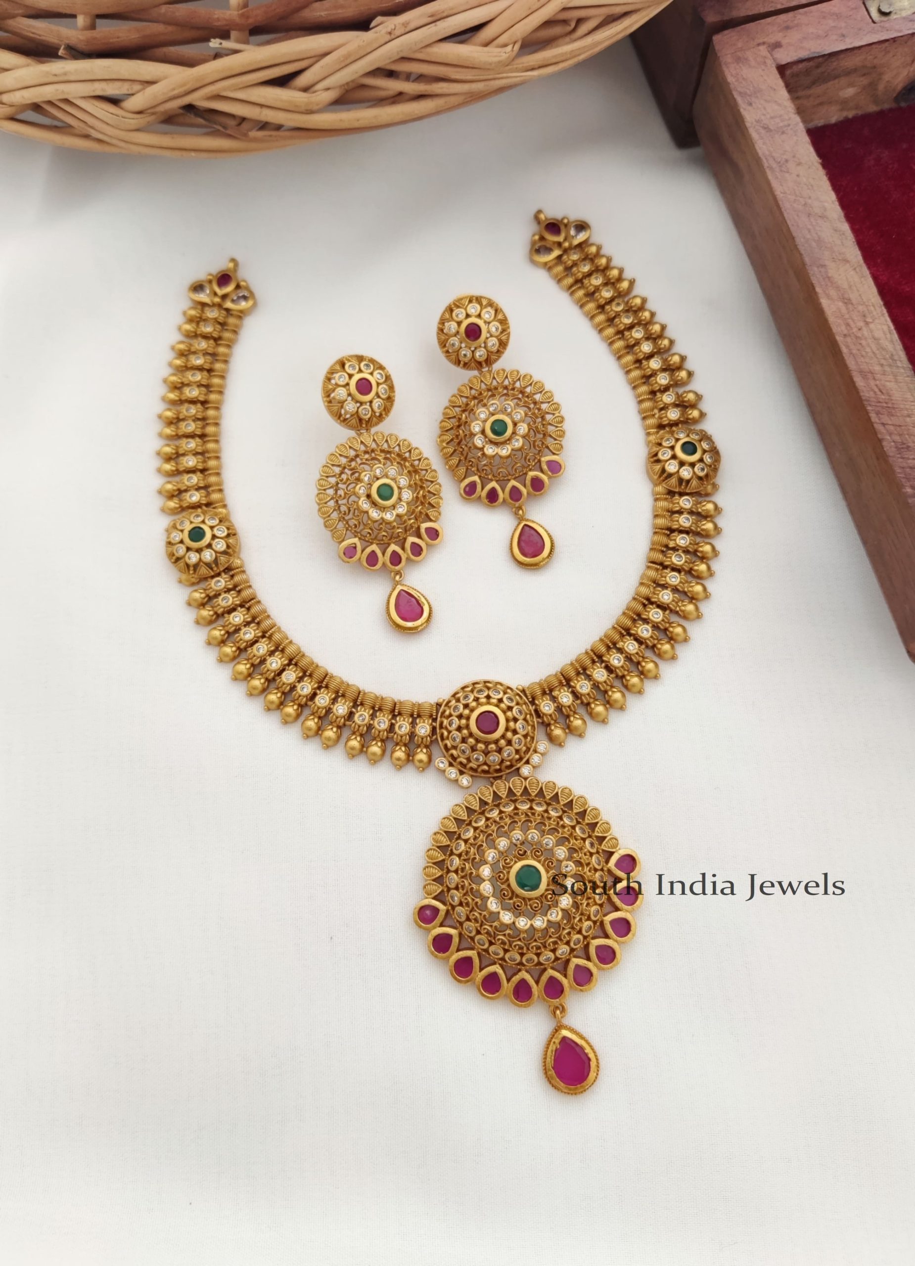Ad Jewelry | Ad Stone Necklace - South India Jewels