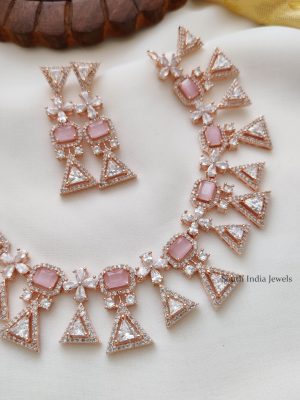 Party Wear Rose Gold Necklace (2)